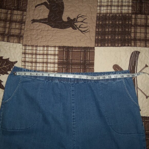 Womens Plus 3X Regular Croft & Barrow Elastic Waist Jeans Pants 2 Pockets Blue - Picture 6 of 6